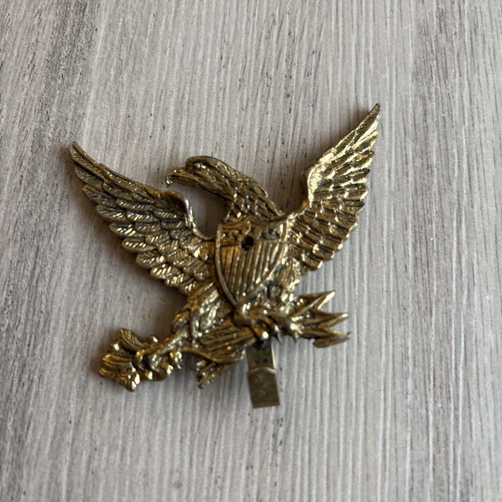Vintage James Papalia Original Small Brass Eagle Wall Hook 1964 USA Made 3x3"